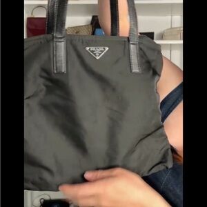 Prada Charcoal Nylon Tote